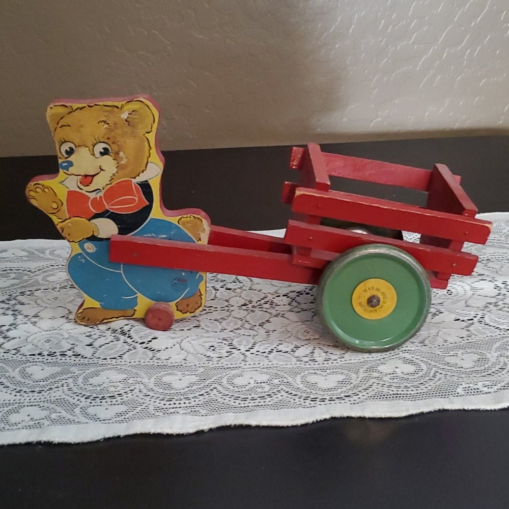 Make offer N. N. Hill Vintage Bear Cart Toy